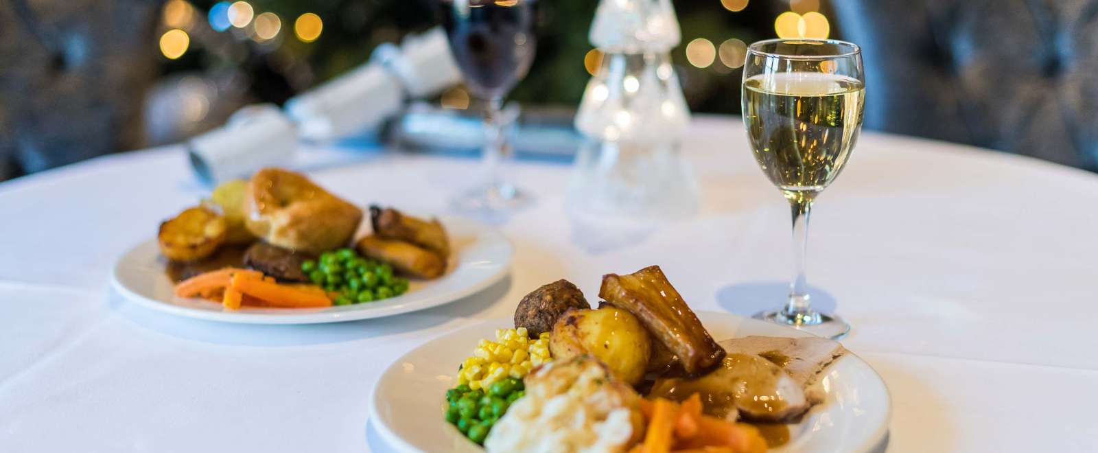 Devon Hotel Restaurant Dining Festive Christmas Carvery with Wine
