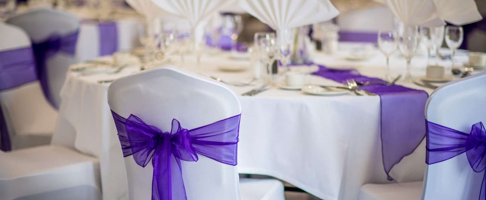 A wedding table setup at the Devon Hotel