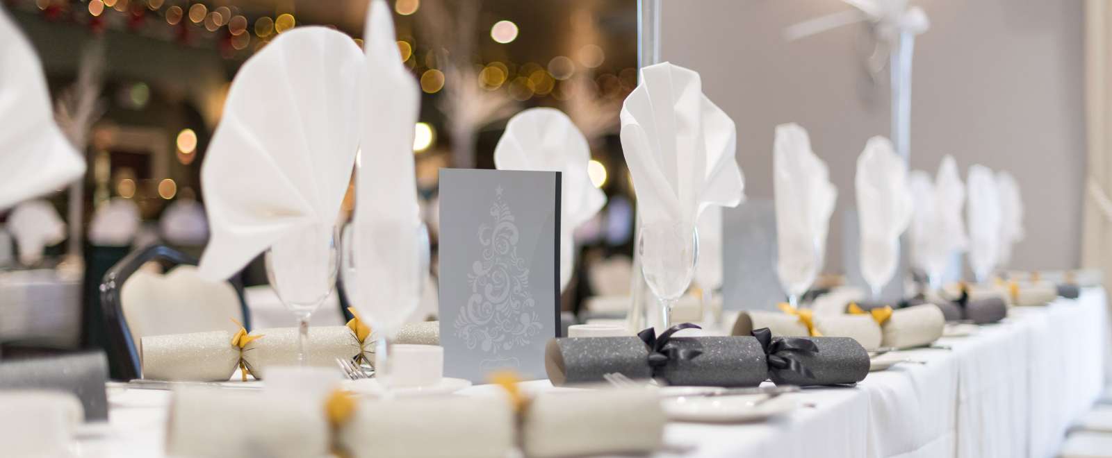 Table laid for Christmas at the Devon Hotel