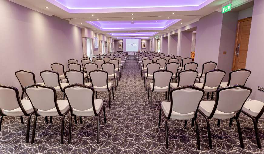 theatre set up in victorian suite at devon hotel