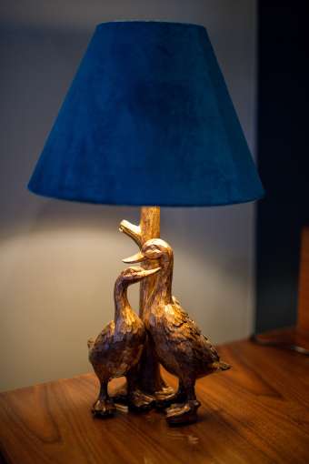 duck lamp with blue shade