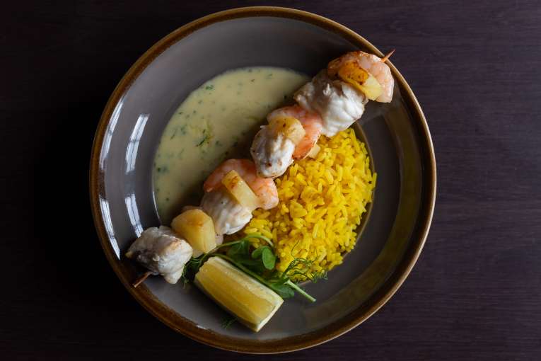 Monkfish and King Prawn Skewer 