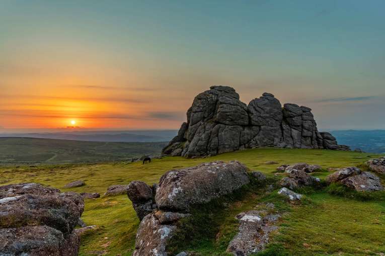 Sunset view of Dartmoor
