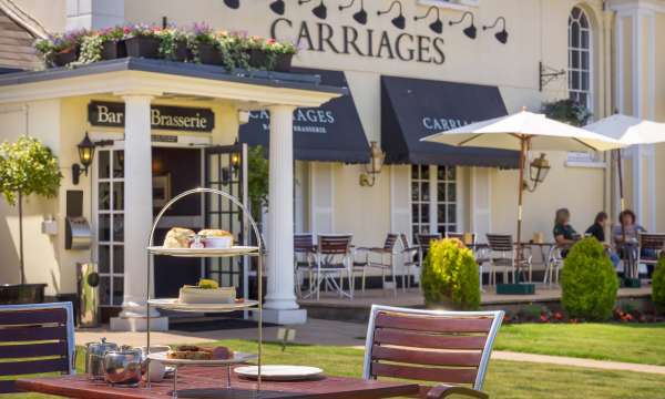 Devon Hotel Carriages Restaurant Dining Afternoon Tea Outdoors