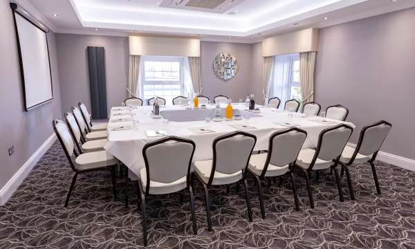 Boardroom set up in Georgian Suite at Devon Hotel