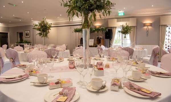 Table set our for wedding reception 