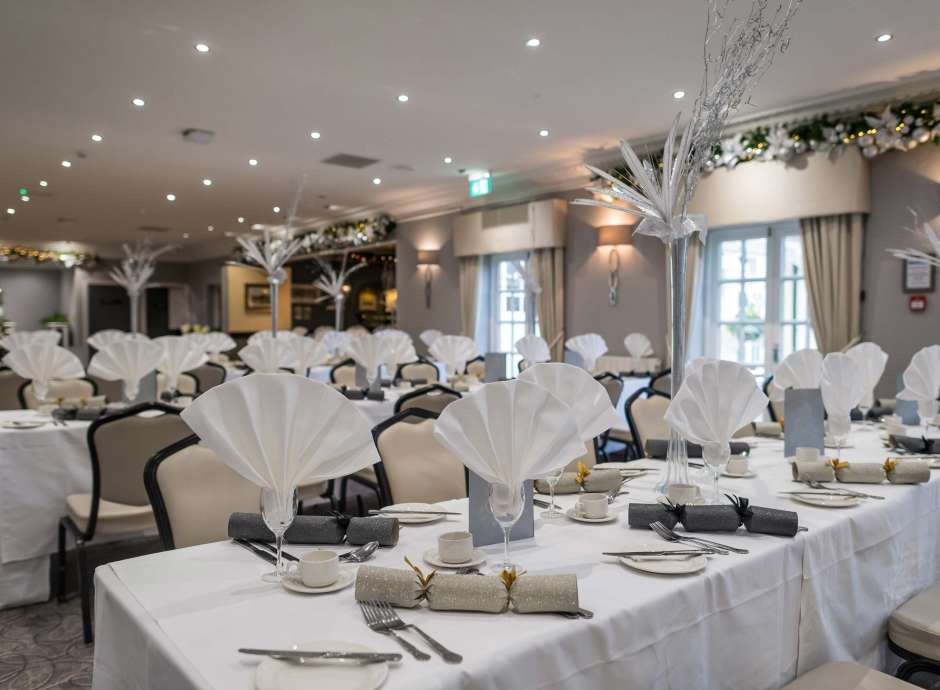 Devon Hotel Regency Suite Dining Area Decorated for Christmas