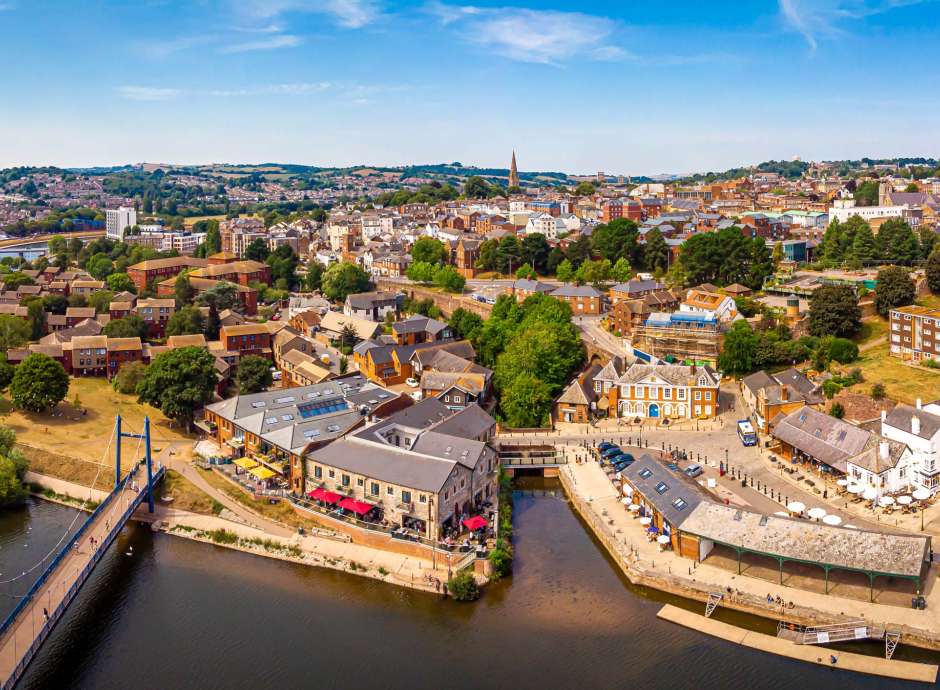 Exeter Canal and Exeter Quay Aerial View South Devon