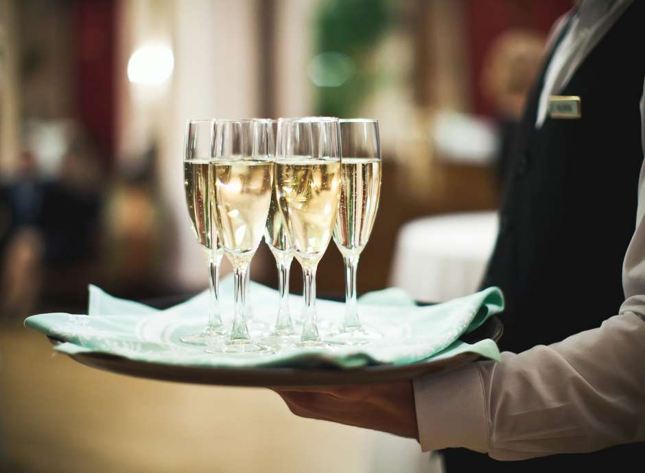 waiter with champagne