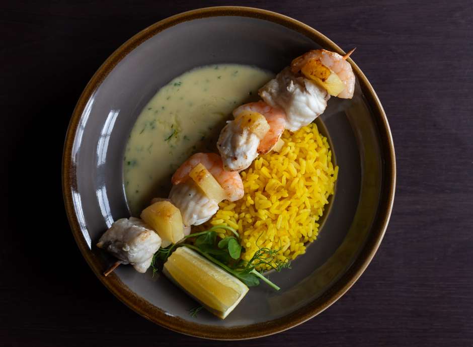 Monkfish and King Prawn Skewer